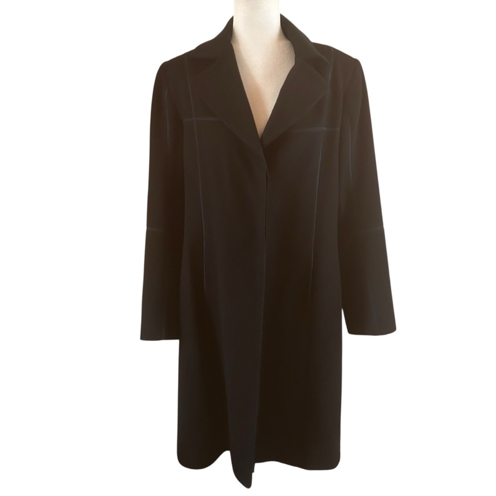 Fleurette coat cashmere blend loro PIANA womens sz 12 navy blue classic luxury